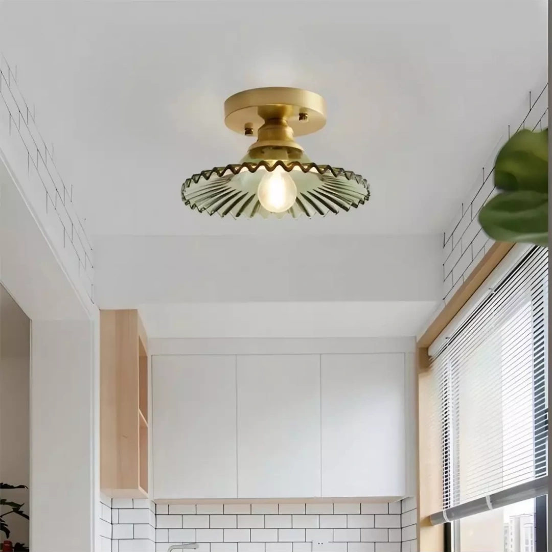 Nordic Green Semi-Flush Mount Ceiling Light
