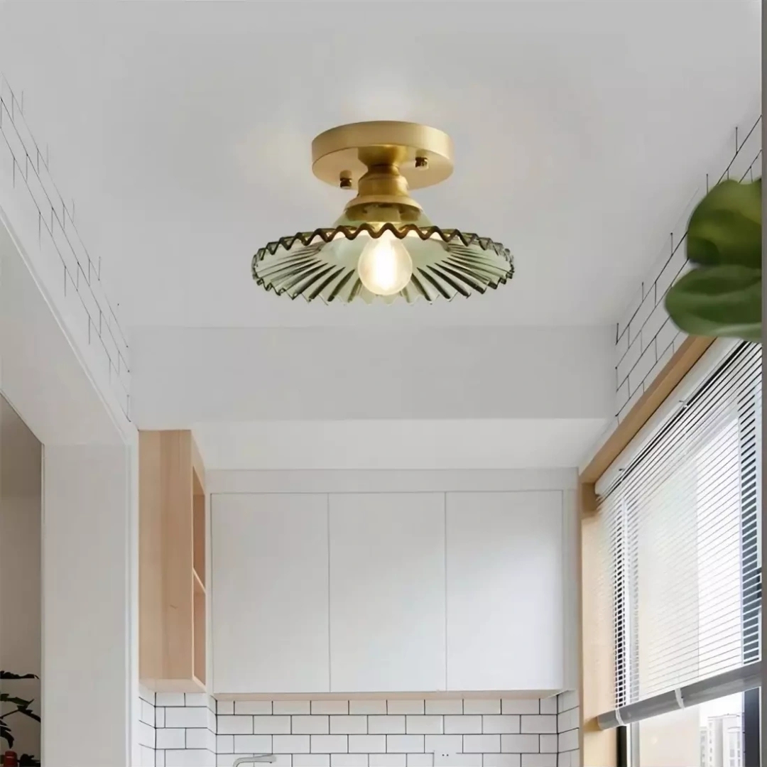 Nordic Green Semi-Flush Mount Ceiling Light
