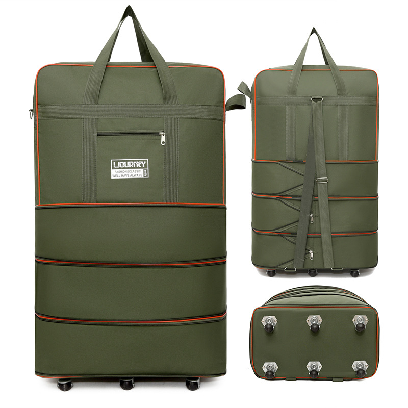 Folding Travel Bag Big Luggage Swivel Wheel Storage Box 158 Air Checked Carry on Large Capacity Telescopic Luggage Bag