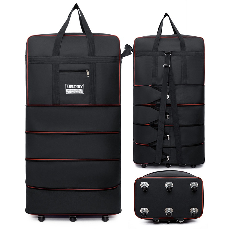 Folding Travel Bag Big Luggage Swivel Wheel Storage Box 158 Air Checked Carry on Large Capacity Telescopic Luggage Bag