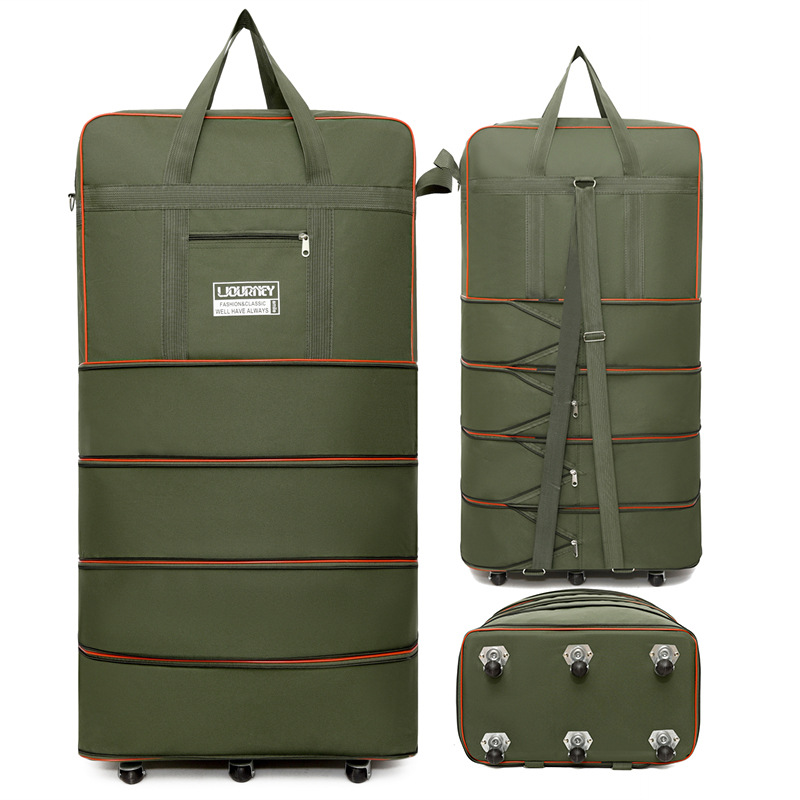 Folding Travel Bag Big Luggage Swivel Wheel Storage Box 158 Air Checked Carry on Large Capacity Telescopic Luggage Bag