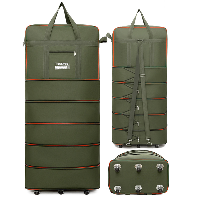 Folding Travel Bag Big Luggage Swivel Wheel Storage Box 158 Air Checked Carry on Large Capacity Telescopic Luggage Bag