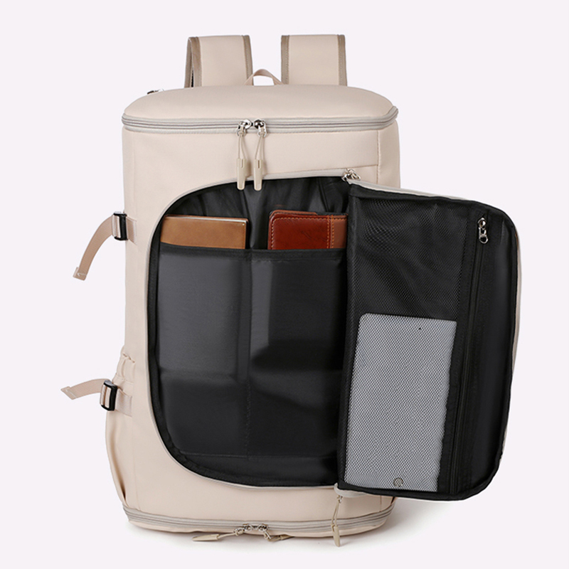 Unisex Large Opening Backpack with Independent Shoe Compartment Multi-pocket Casual Outdoor Sports Basketball Shoulders Bag