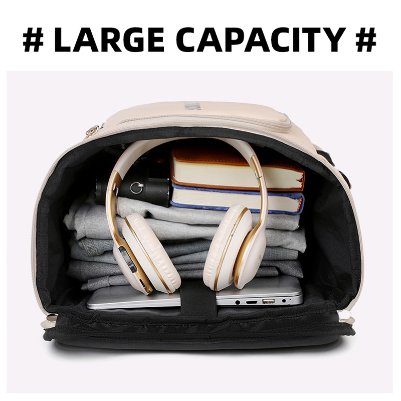 Unisex Large Opening Backpack with Independent Shoe Compartment Multi-pocket Casual Outdoor Sports Basketball Shoulders Bag