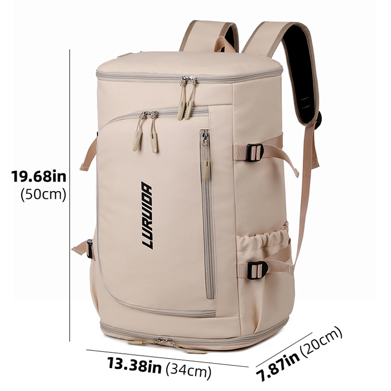 Unisex Large Opening Backpack with Independent Shoe Compartment Multi-pocket Casual Outdoor Sports Basketball Shoulders Bag