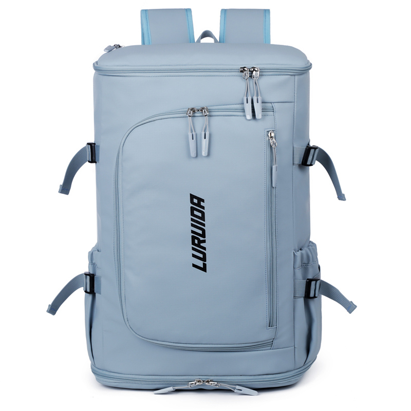 Unisex Large Opening Backpack with Independent Shoe Compartment Multi-pocket Casual Outdoor Sports Basketball Shoulders Bag