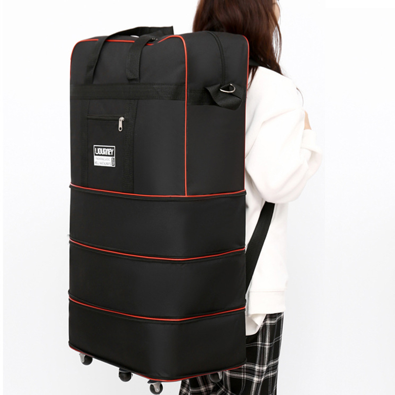 Folding Travel Bag Big Luggage Swivel Wheel Storage Box 158 Air Checked Carry on Large Capacity Telescopic Luggage Bag