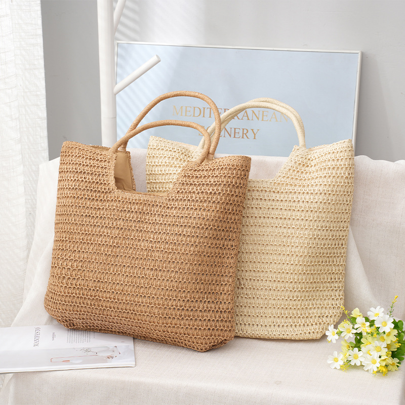 Casual Woven Forest Tote Bag Summer Beach Straw Bag One-shoulder Armpit Tote Bag