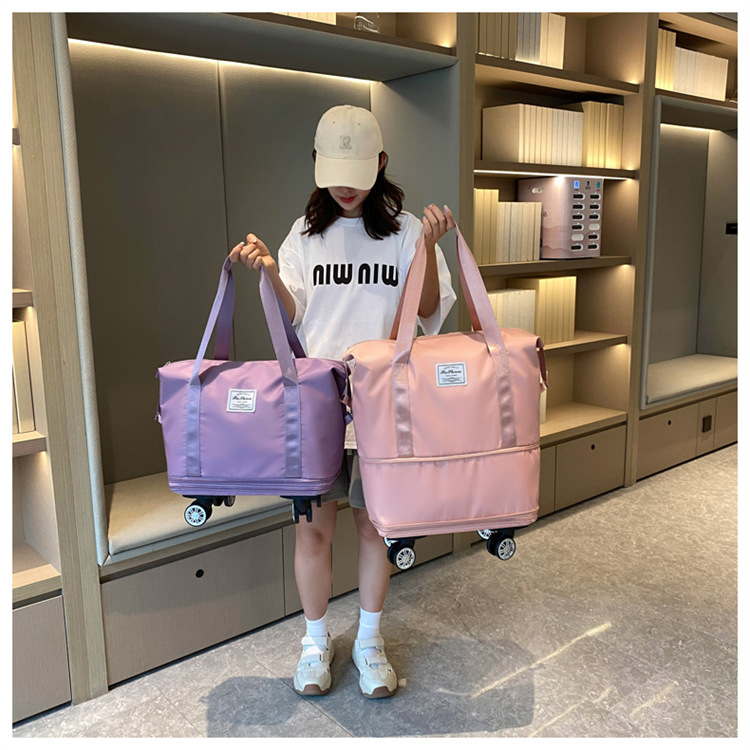 Business travel luggage bag Oxford cloth large capacity travel bag Dry wet separation storage Detachable universal wheel
