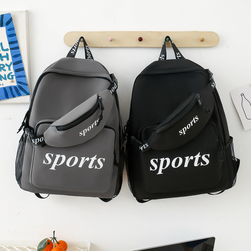 Student backpack Back Two-piece Backpack Large Capacity Fashion Double Back Girl Student Travel Bag