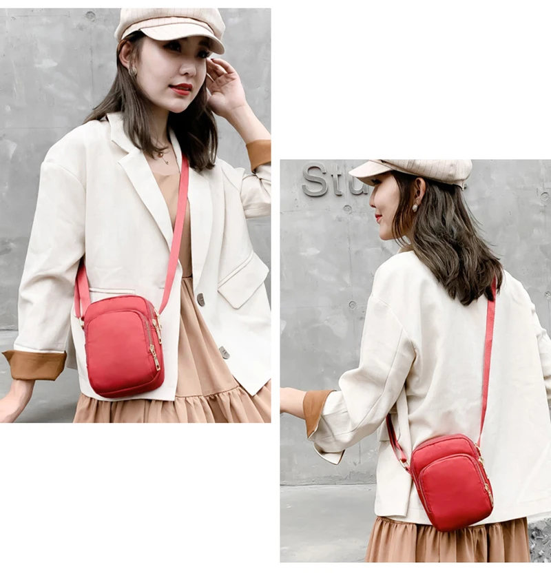 Fashion phone bag Women's bag Crossbody bag Solid color coin purse women's canvas small backpack shoulder bag crossbody bag