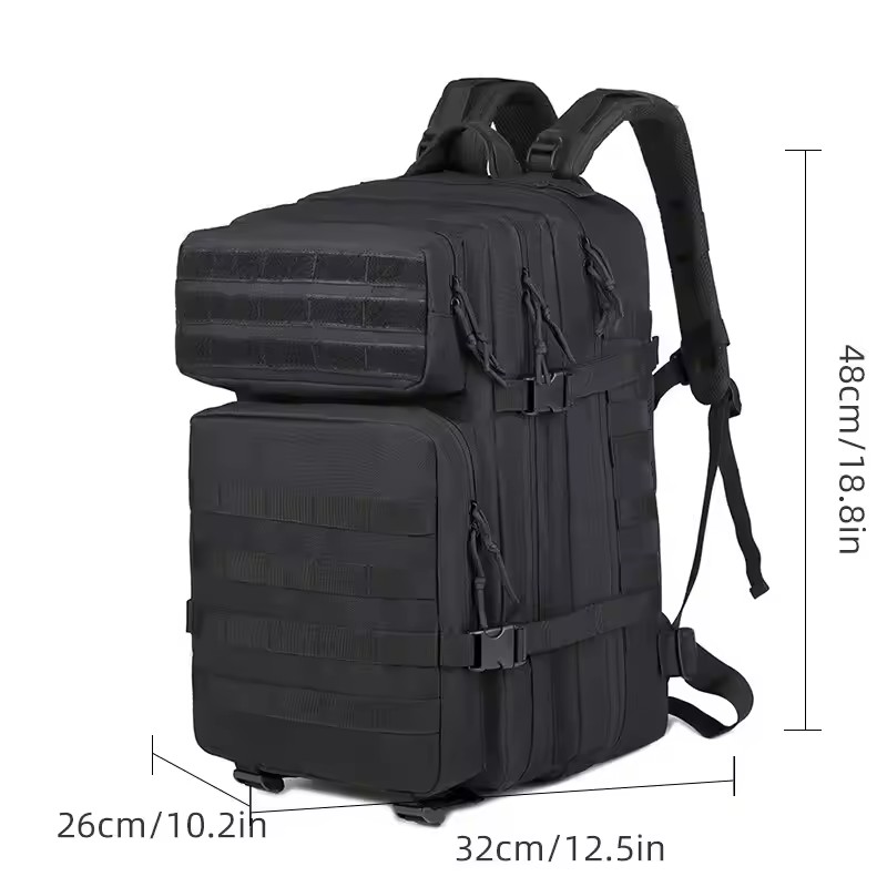 Men Backpack 45L 3P Soft Back Outdoor Waterproof Canvas Backpack Hiking Camping Hunting Bag