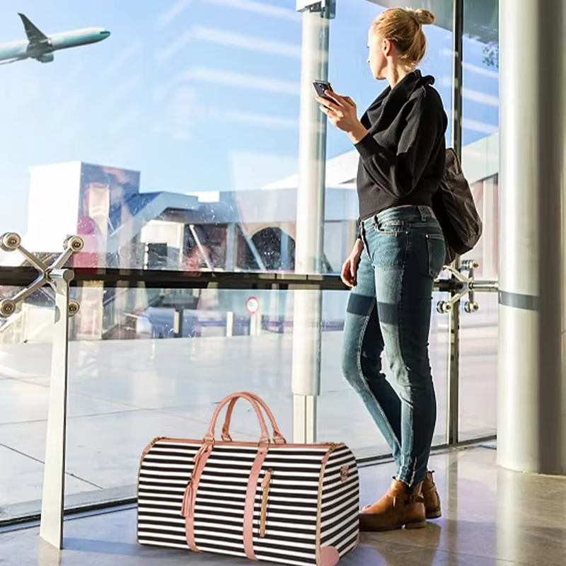 Portable travel bag folding travel bag multi-function storage bag large capacity simple PU portable luggage bag