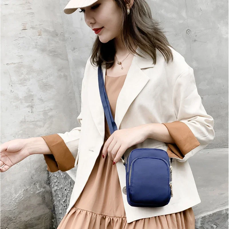 Fashion phone bag Women's bag Crossbody bag Solid color coin purse women's canvas small backpack shoulder bag crossbody bag