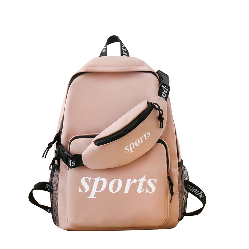 Student backpack Back Two-piece Backpack Large Capacity Fashion Double Back Girl Student Travel Bag