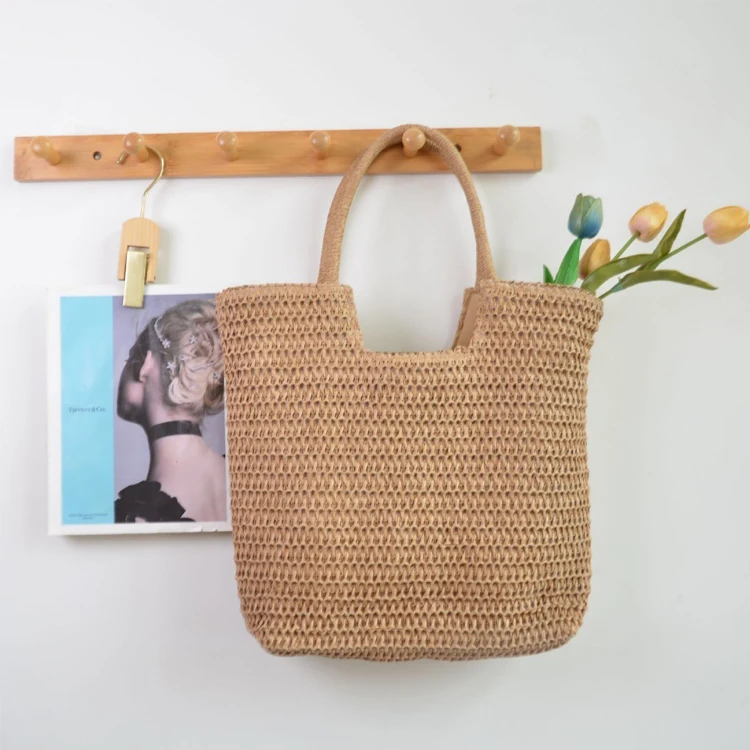 Casual Woven Forest Tote Bag Summer Beach Straw Bag One-shoulder Armpit Tote Bag