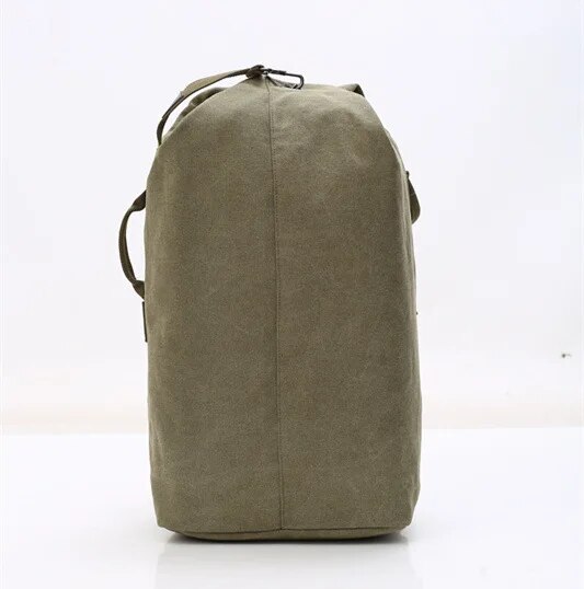 Rilibegan Canvas Backpack Men's Outdoor Travel Bucket Bag Hiking Backpacks Men's and Women's Large Carry-on Bags