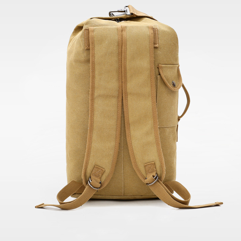 Rilibegan Canvas Backpack Men's Outdoor Travel Bucket Bag Hiking Backpacks Men's and Women's Large Carry-on Bags