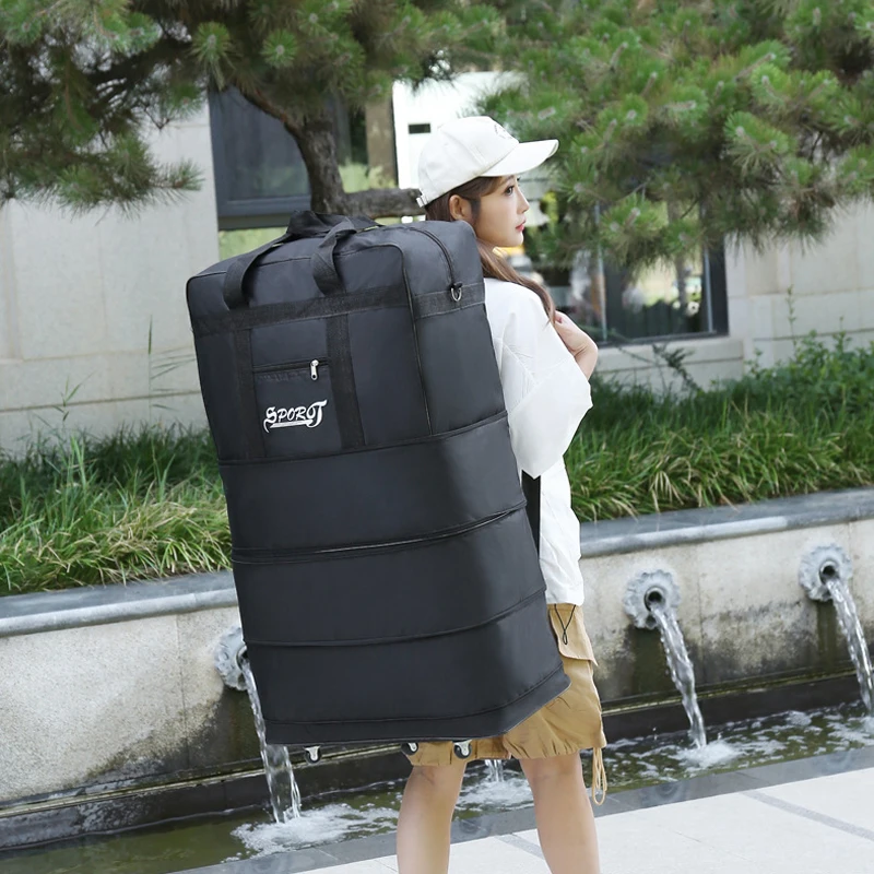 Expanding Traveling Backpack Hiking Folding Travel Women Bags Multi-layer Expansion Travel bag Universal Wheel Moving Bag