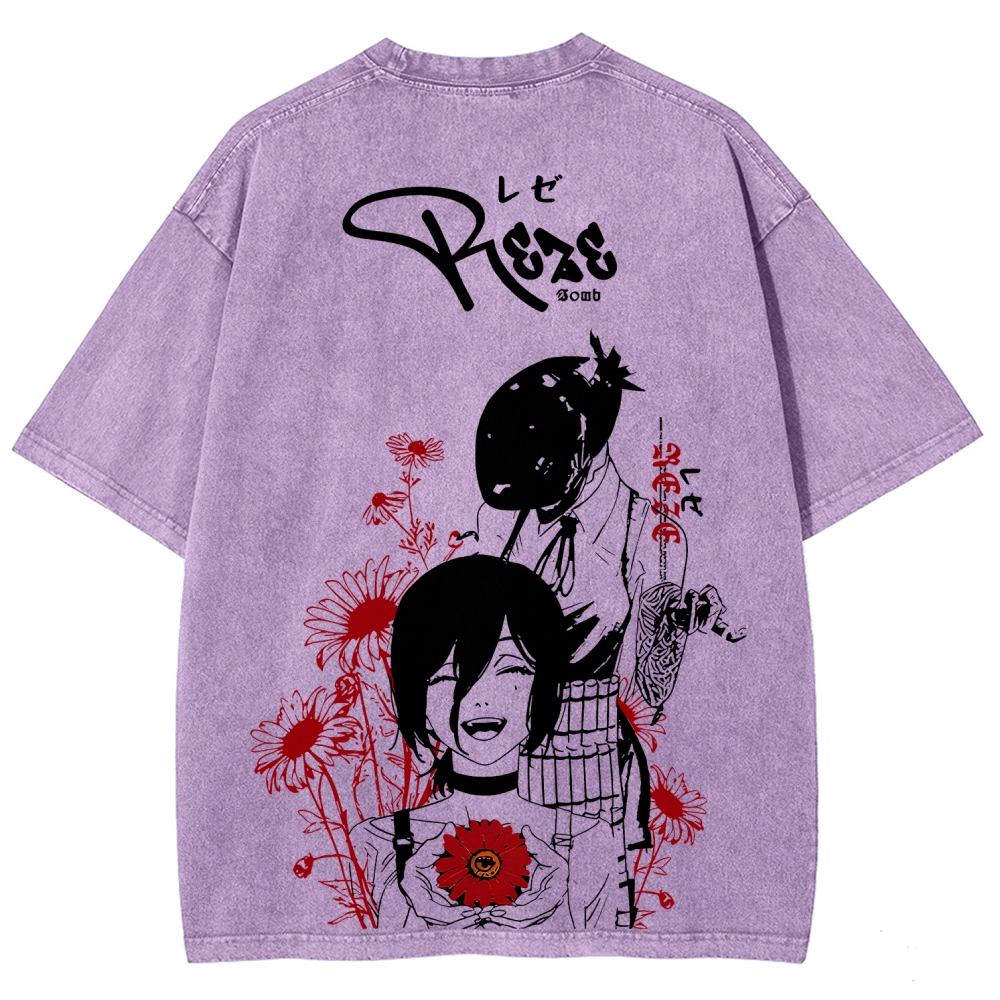 Chainsaw Man Unisex Fit Washed T-Shirt 2511004263