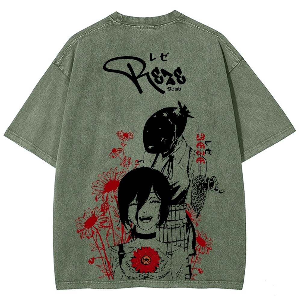 Chainsaw Man Unisex Fit Washed T-Shirt 2511004263