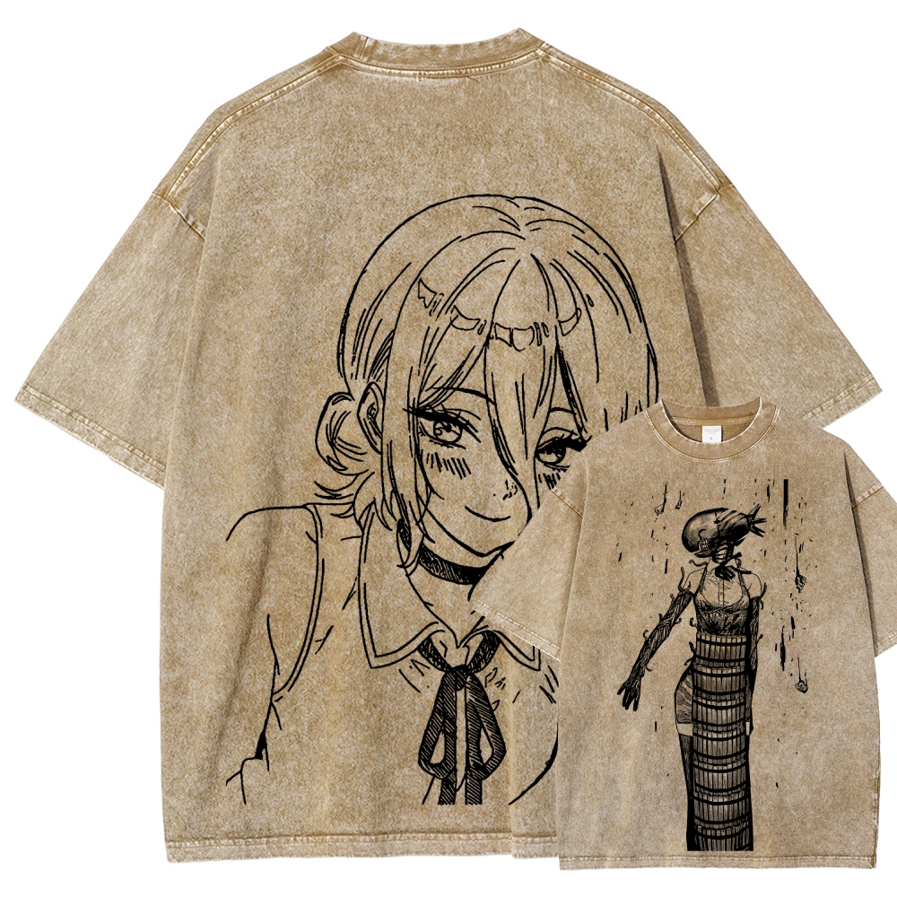 Chainsaw Man Unisex Fit Washed T-Shirt 2511004400