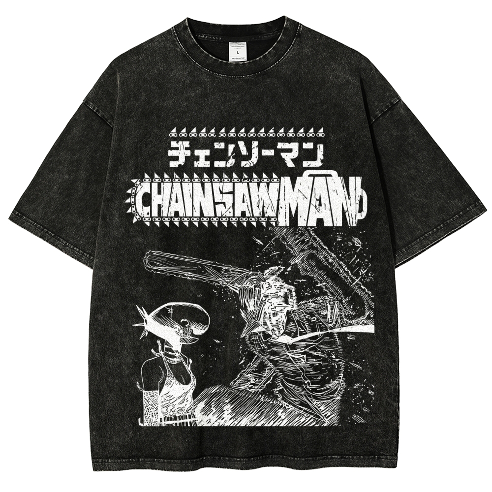 Chainsaw Man Unisex Fit Washed T-Shirt 2511007189