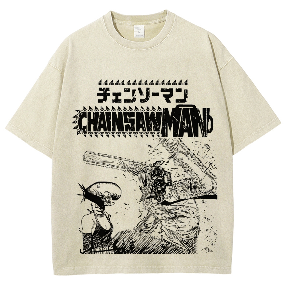 Chainsaw Man Unisex Fit Washed T-Shirt 2511007189