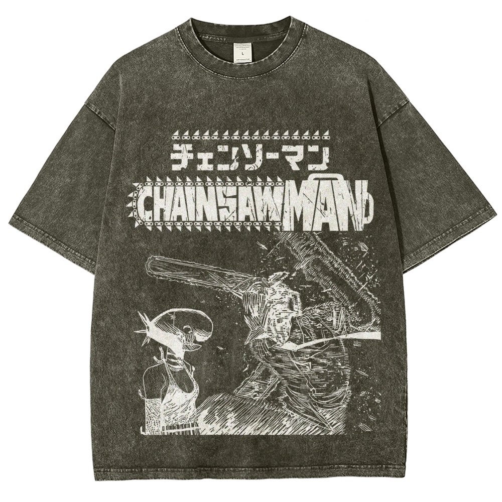 Chainsaw Man Unisex Fit Washed T-Shirt 2511007189