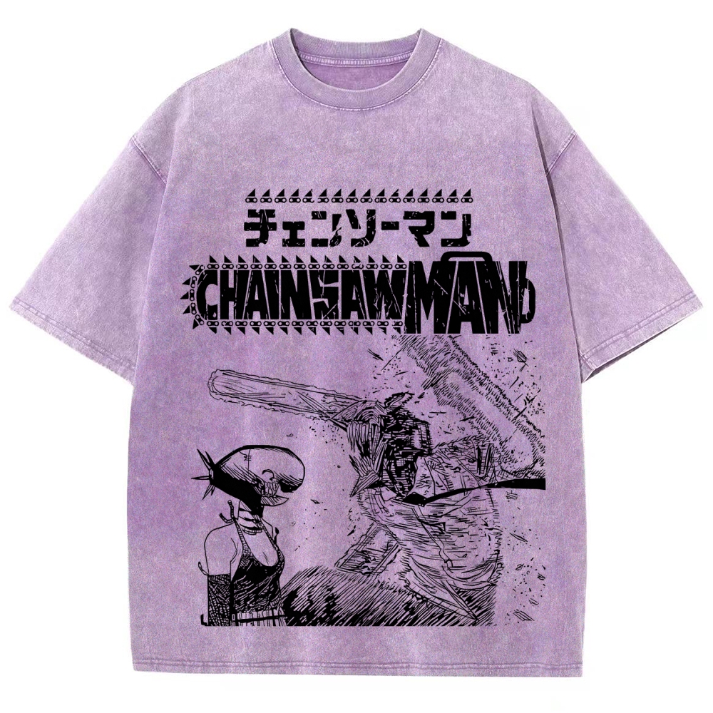 Chainsaw Man Unisex Fit Washed T-Shirt 2511007189