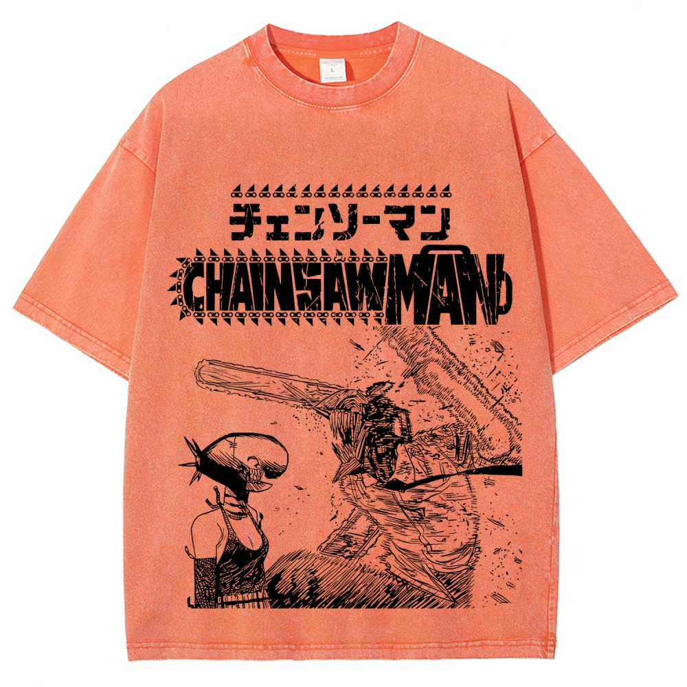 Chainsaw Man Unisex Fit Washed T-Shirt 2511007189