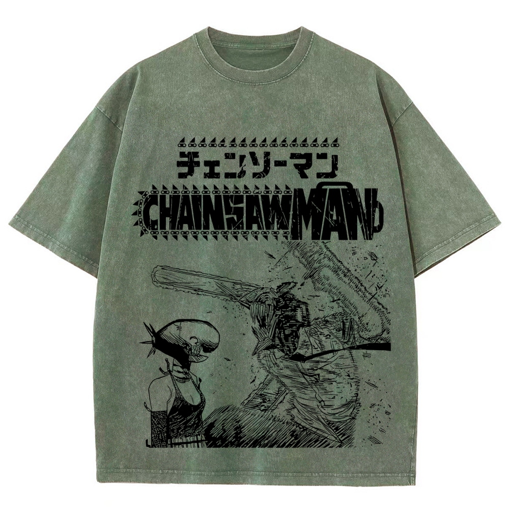 Chainsaw Man Unisex Fit Washed T-Shirt 2511007189
