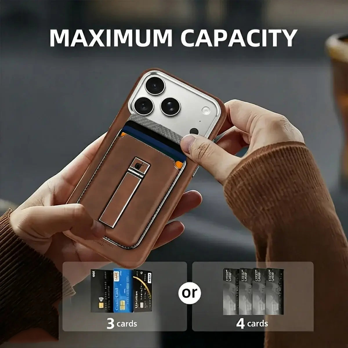 Leather  iPhone Case With Card Wallet-GE171