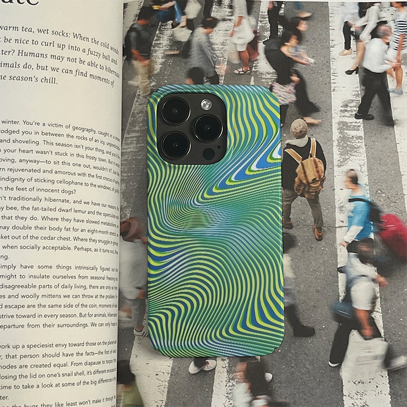 Gradient Curve Phone Case For iPhone Green-JBX251441