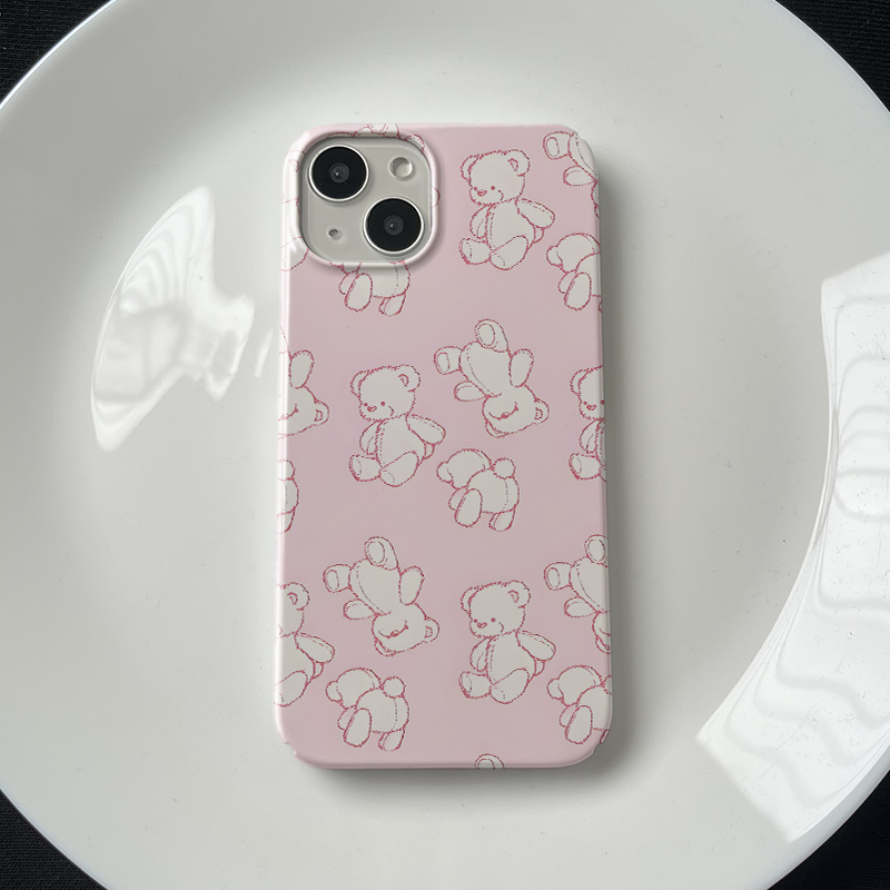 Cute Little Bear Phone Case For iPhone Pink-FSX251433