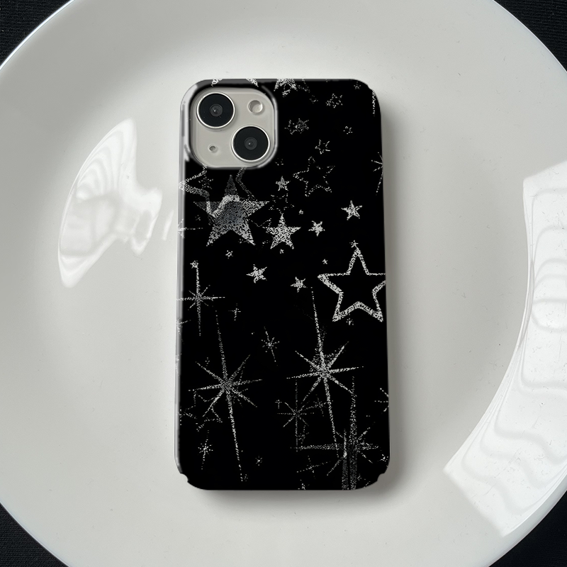 Star Y2K Phone Case For iPhone Black-XXK251502