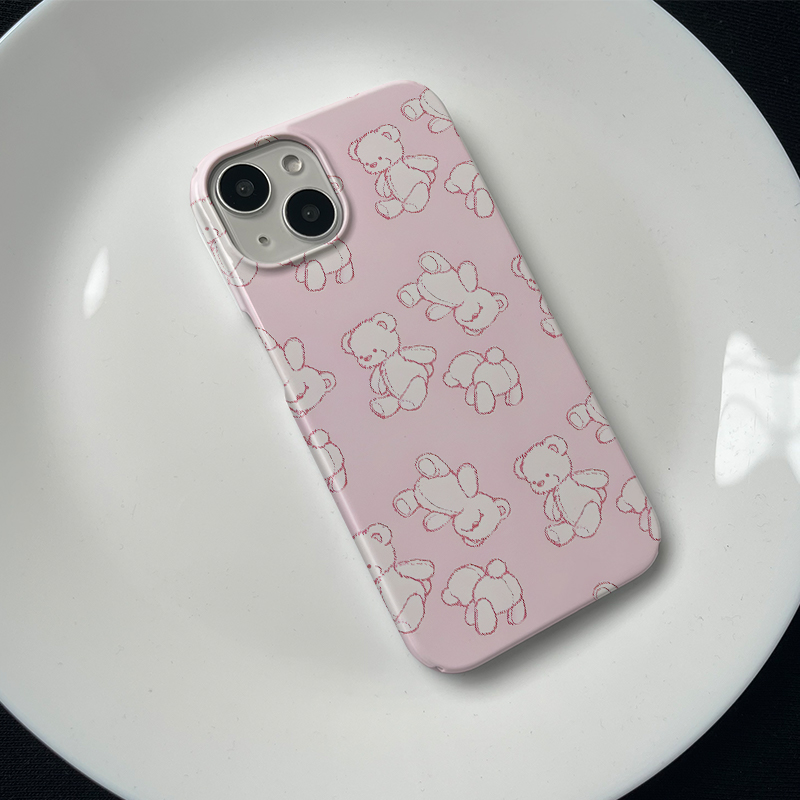 Cute Little Bear Phone Case For iPhone Pink-FSX251433