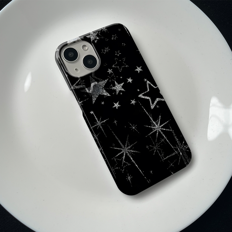 Star Y2K Phone Case For iPhone Black-XXK251502