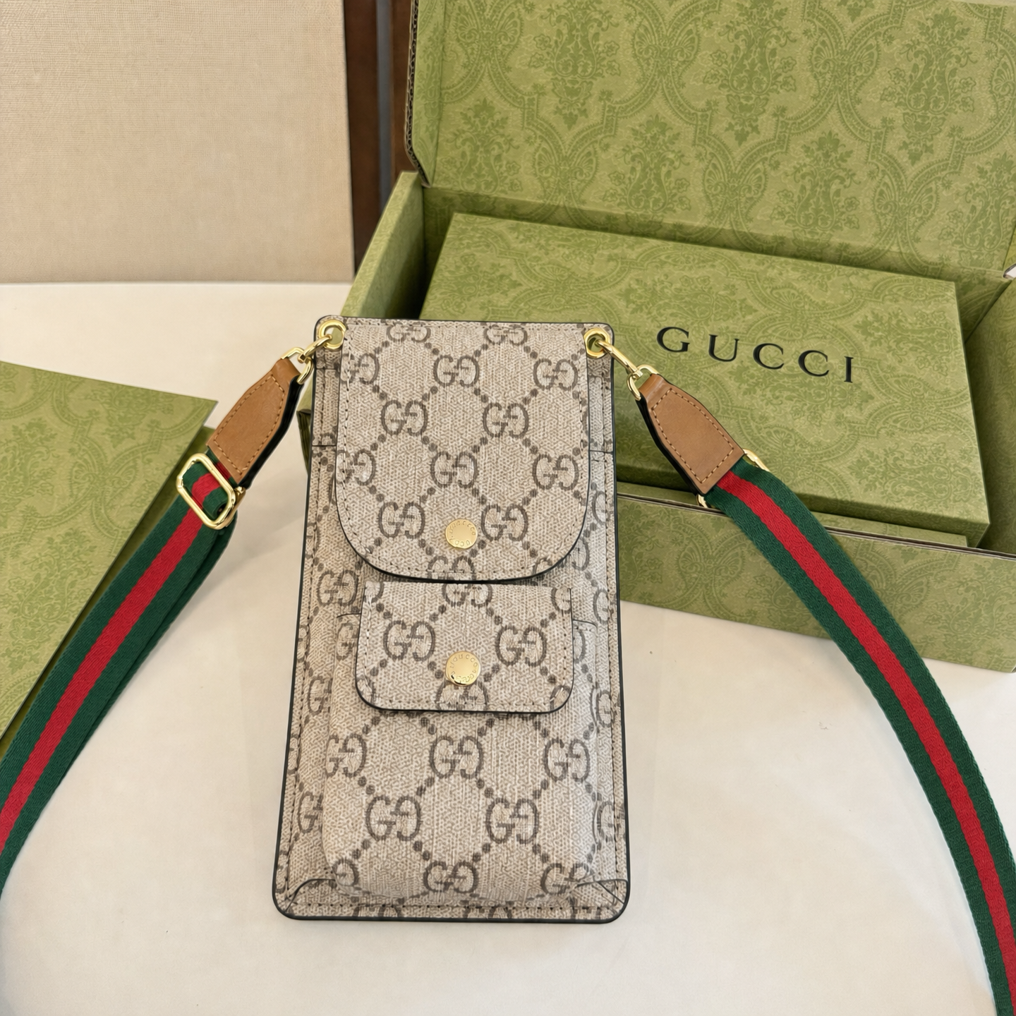 Luxury Leather GG Crossbody Phone Bag-GEGG229