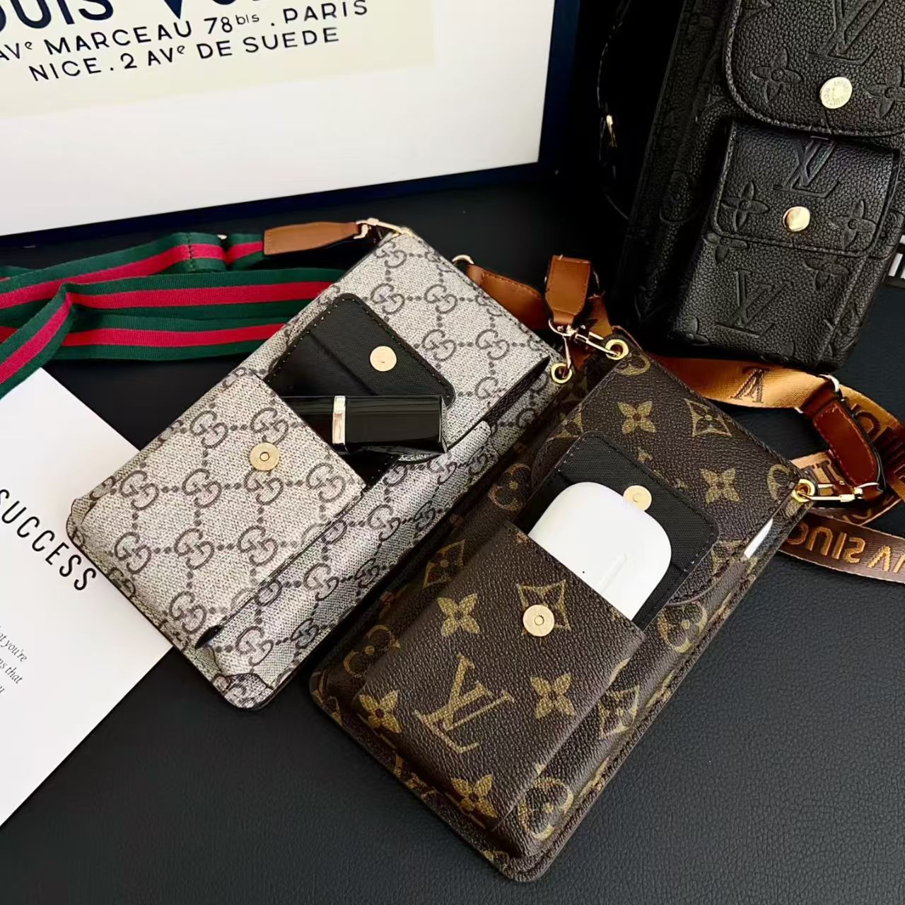 Premium Leather GG Crossbody Phone Bag-GEGG220