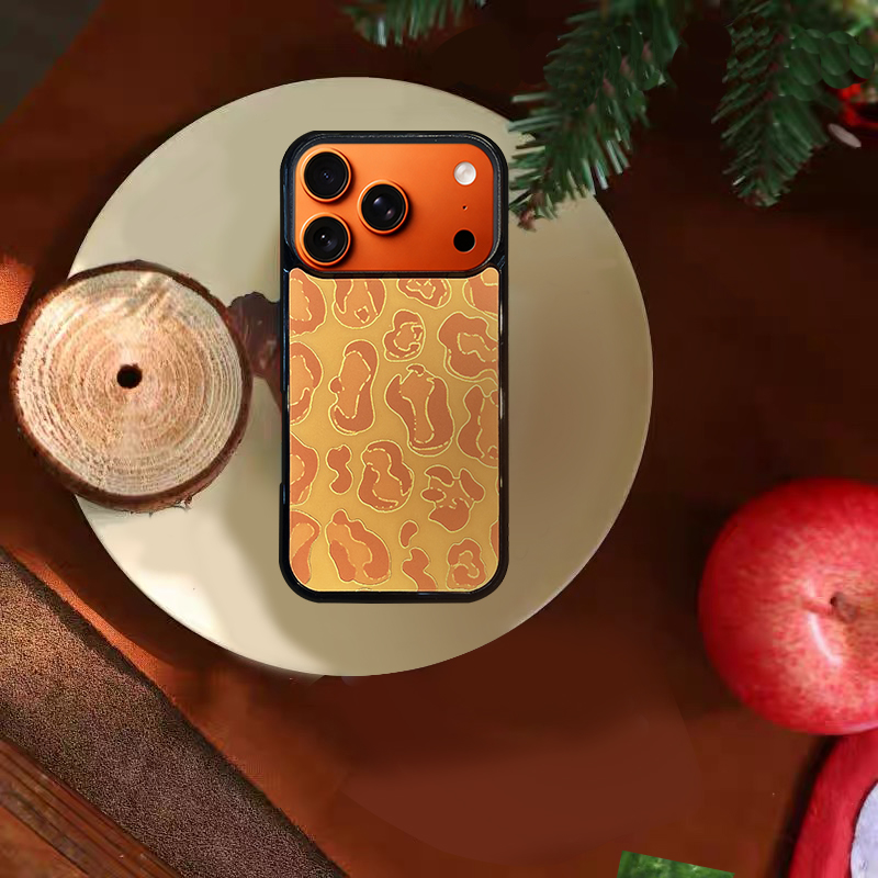 Leopard Print MagSafe-Compatible Phone Case for iPhone 17/16/15/14/13 Series Golden – CF250008