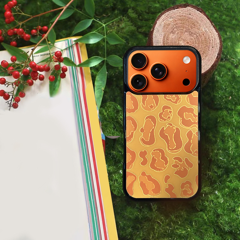Leopard Print MagSafe-Compatible Phone Case for iPhone 17/16/15/14/13 Series Golden – CF250008