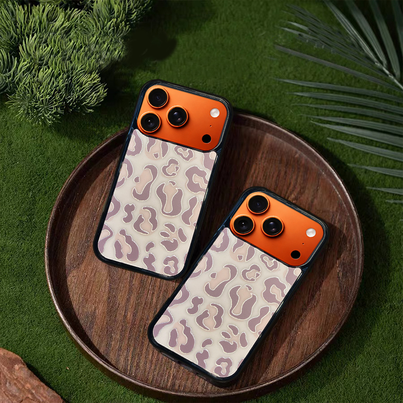 Leopard Print MagSafe-Compatible Phone Case for iPhone 17/16/15/14/13 Series Khaki – CF250005