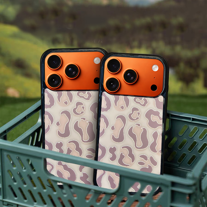 Leopard Print MagSafe-Compatible Phone Case for iPhone 17/16/15/14/13 Series Khaki – CF250005