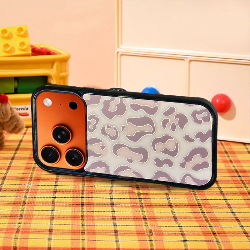 Leopard Print MagSafe-Compatible Phone Case for iPhone 17/16/15/14/13 Series Khaki – CF250005