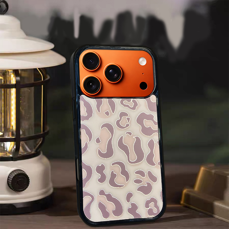 Leopard Print MagSafe-Compatible Phone Case for iPhone 17/16/15/14/13 Series Khaki – CF250005