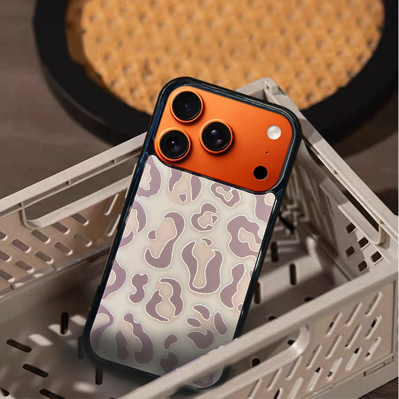 Leopard Print MagSafe-Compatible Phone Case for iPhone 17/16/15/14/13 Series Khaki – CF250005