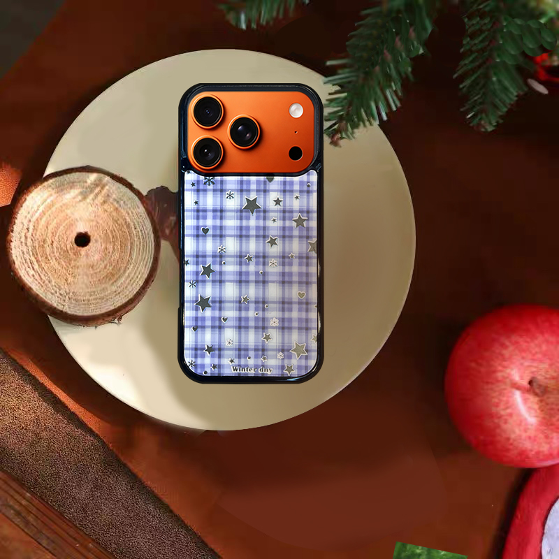 Striped Star MagSafe-Compatible Phone Case for iPhone 17/16/15/14/13 Series Purple Blue  – CF250003