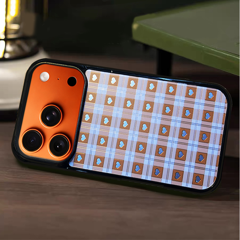 Heart Checkered  Phone Case Compatible With Magsafe for iPhone 17/16/15/14/13 Series Purple – CF2500057