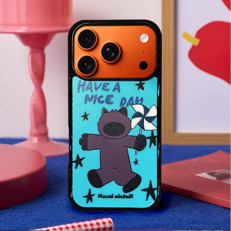 Cute Cat Pattern  Phone Case Compatible With Magsafe for iPhone 17/16/15/14/13 Series Blue– CF2500056